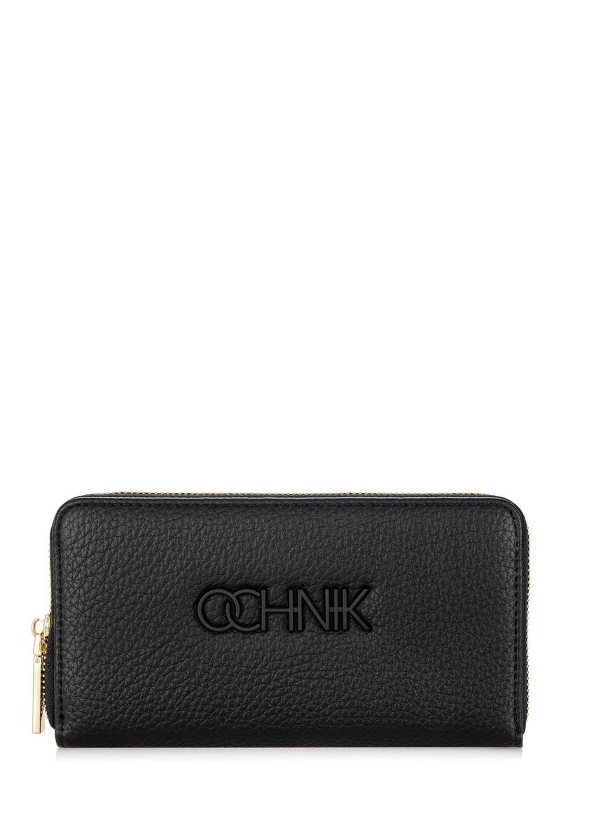 Large black women's wallet with logo POREC-0377-99(W24)-08