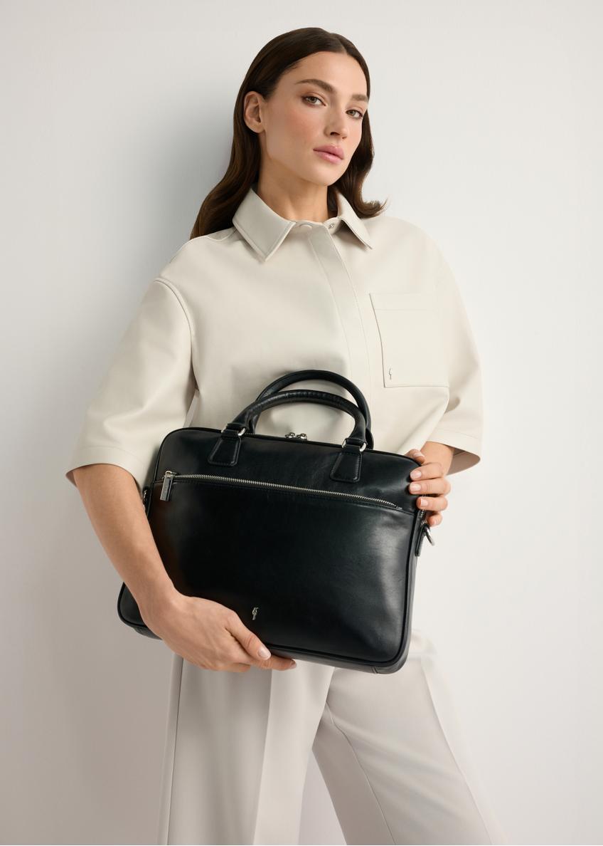 Black leather laptop bag TORES-1227-99(W26)