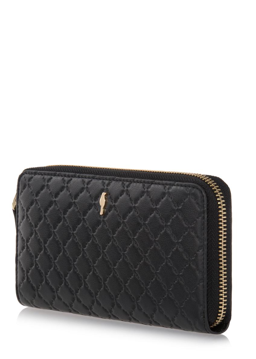 Large black wallet with embossed logo PORES-0841-99(W23)