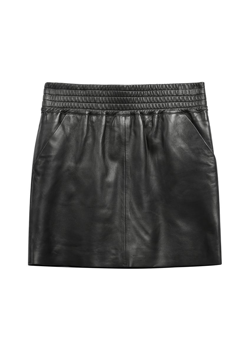 Women's black leather skirt SPCDS-0064-5426(KS)