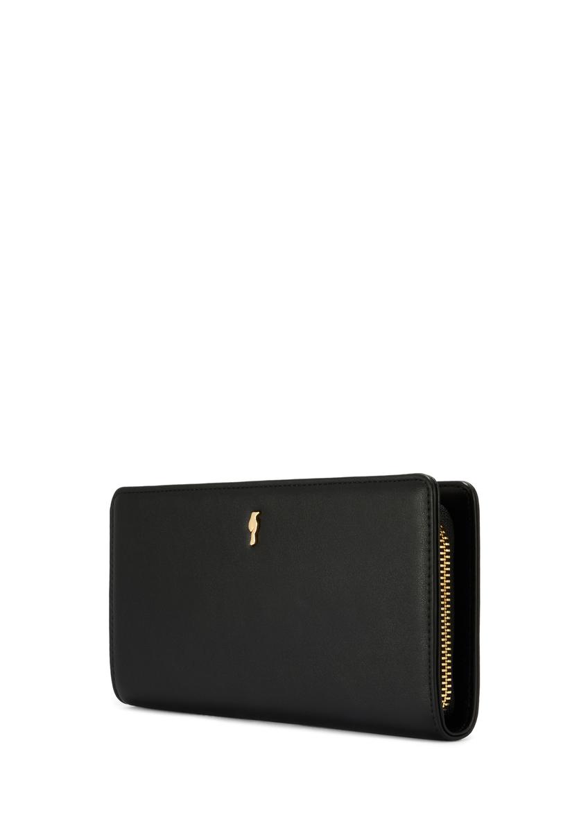 Black large wallet with decorative handle POREC-0417-99(Z25)