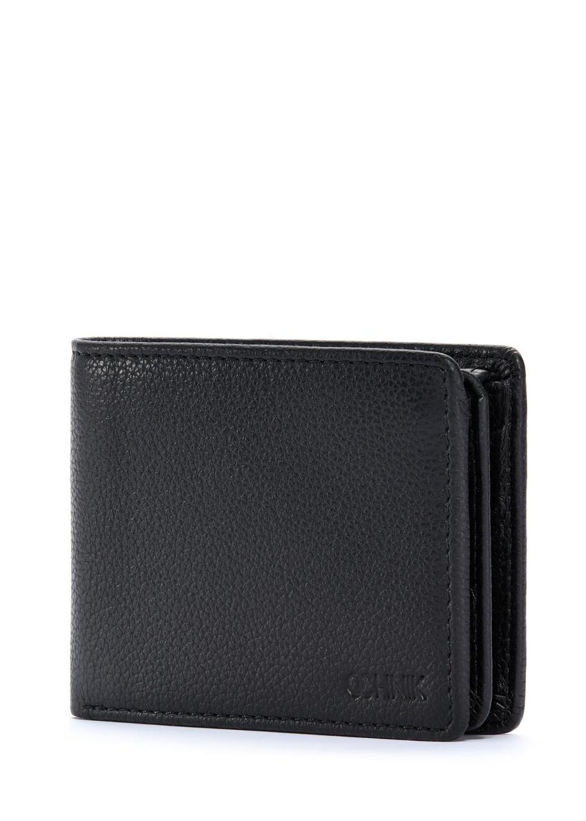 Black small leather men's wallet PORMS-0634A-99(Z25)