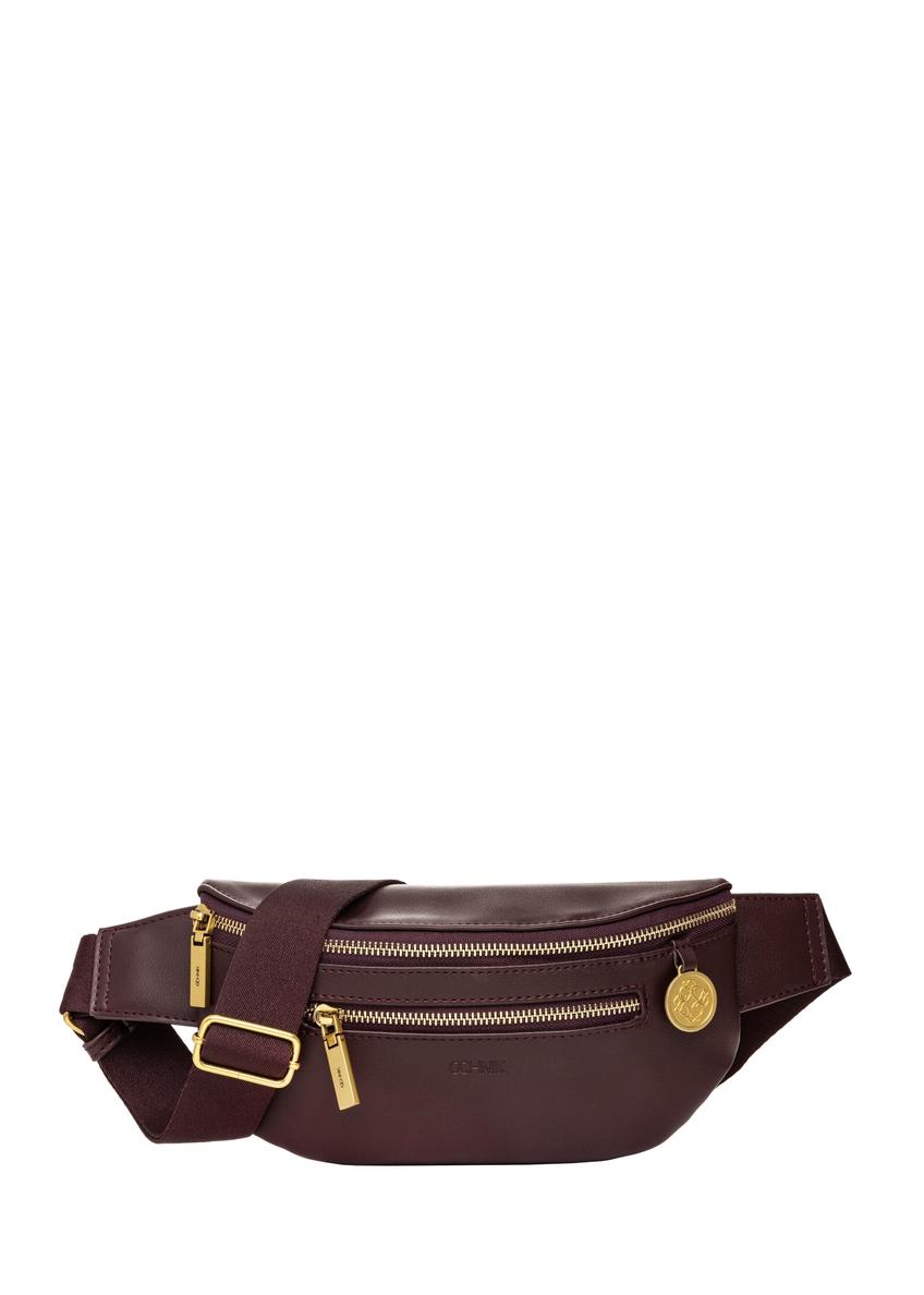 Burgundy women's waist bag TOREC-1338-4D(Z26)
