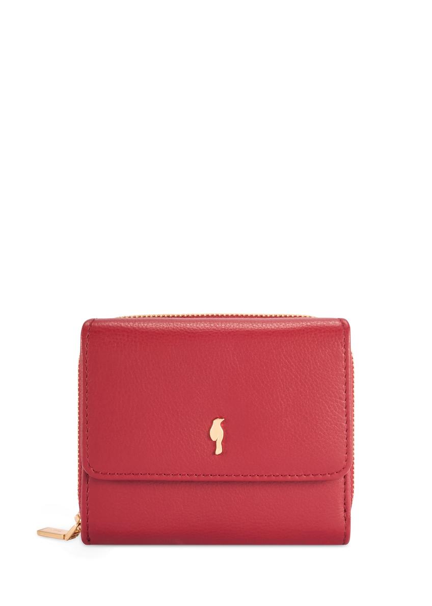Small red leather women's wallet PORES-0990-4C(W26)