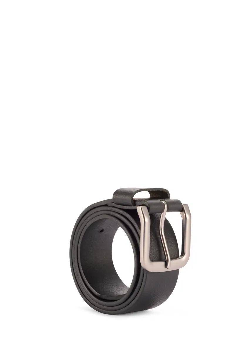 Black men's leather belt PASMS-0270-99(Z25)