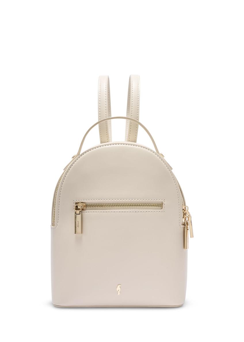 Small cream women's backpack TOREC-1128-0B(W26) - front product view, on white background.