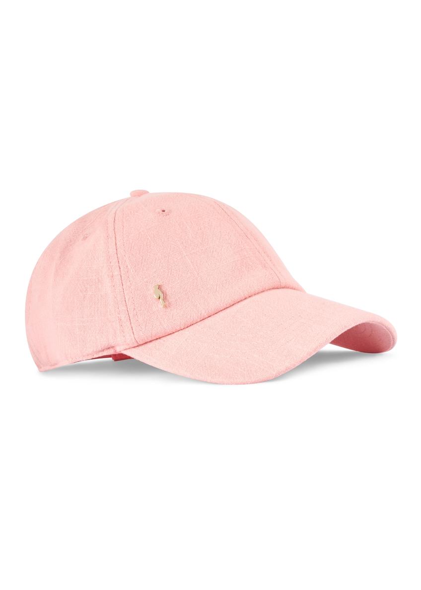 Pink baseball cap with logo CZALT-0013-5A(W26) - side view of the product, on a white background.