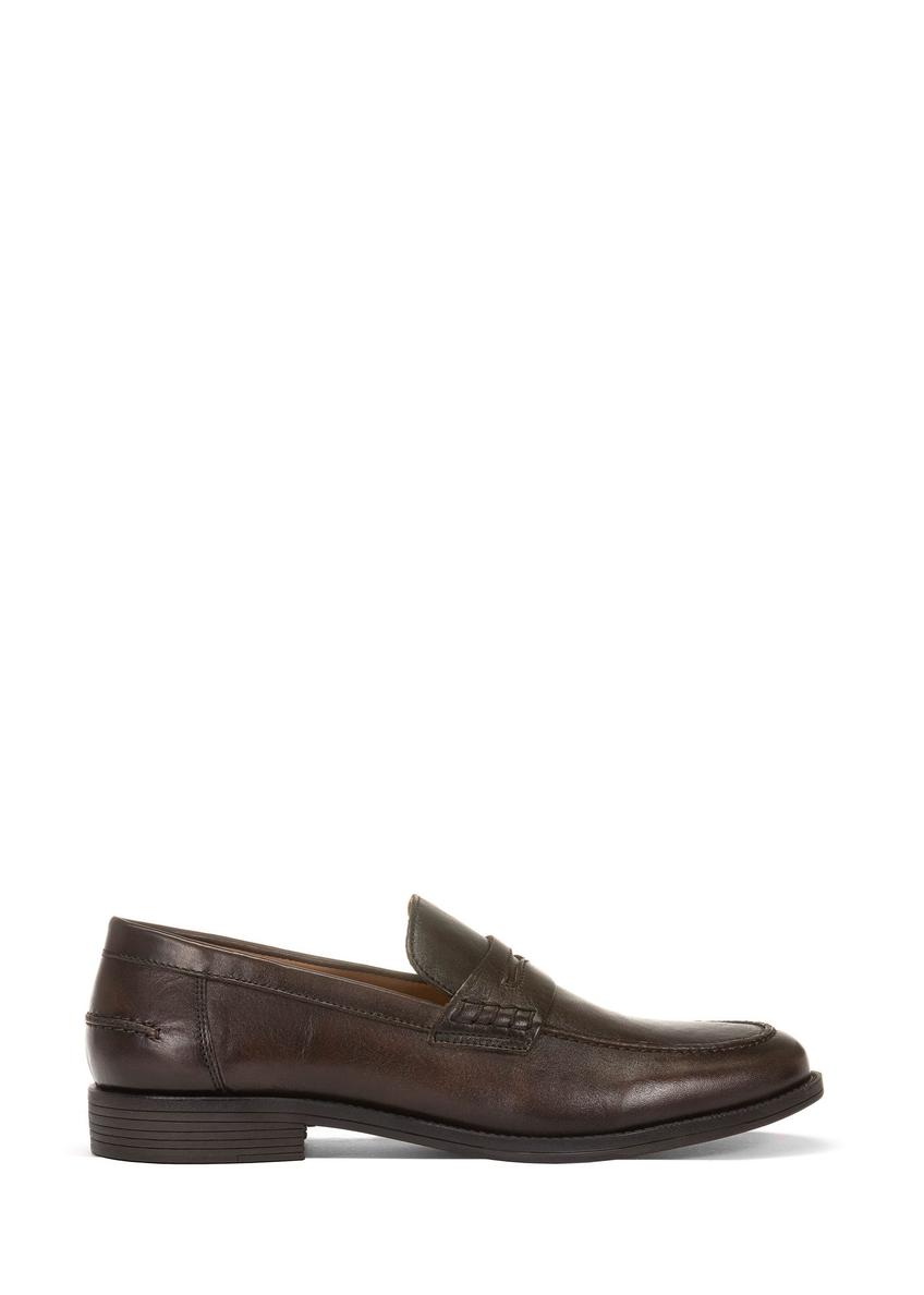 Brown leather men's loafers BUTYM-0482-89(W25)