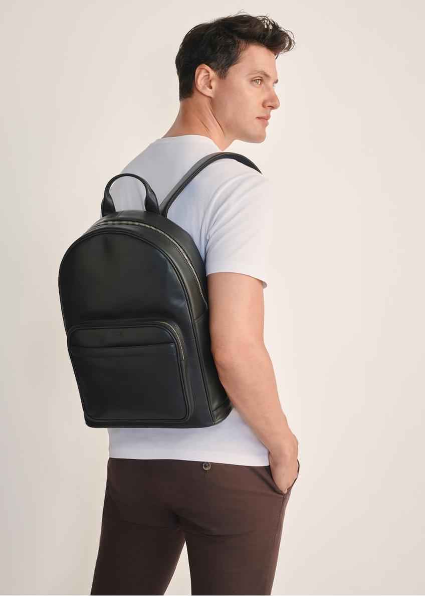 Black leather men's backpack TORMS-0472-99(Z25)