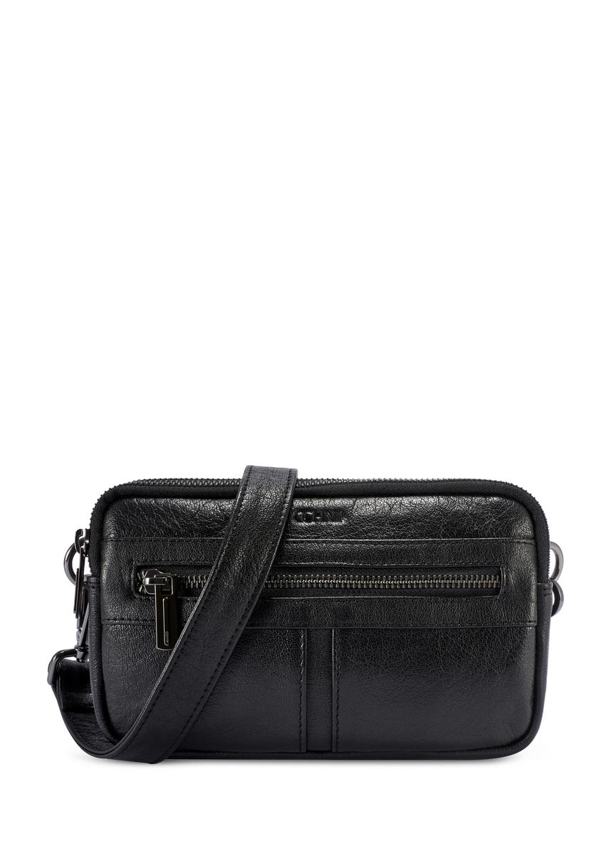 Small black leather men's bag TORMS-0492-99(W26)
