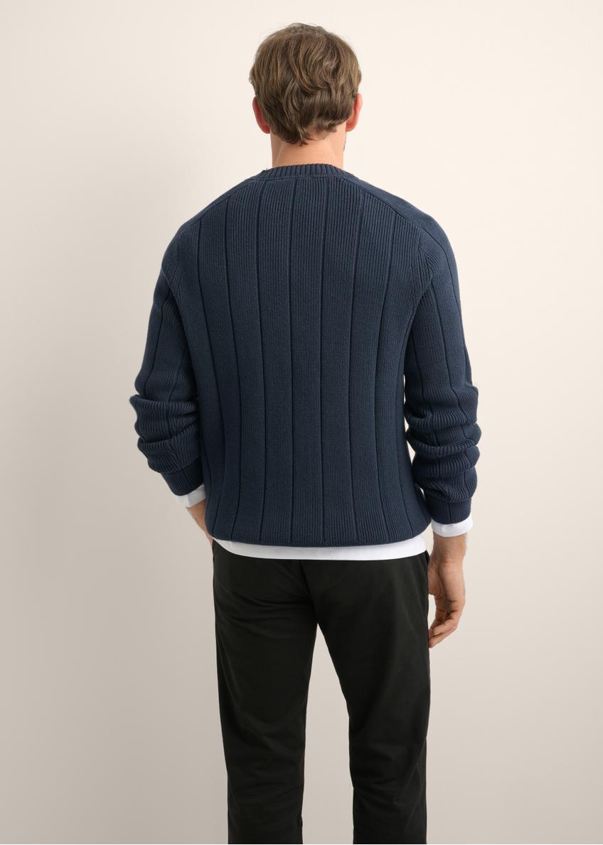 Dark navy blue cotton men's sweater SWEMT-0196-7E(Z26)