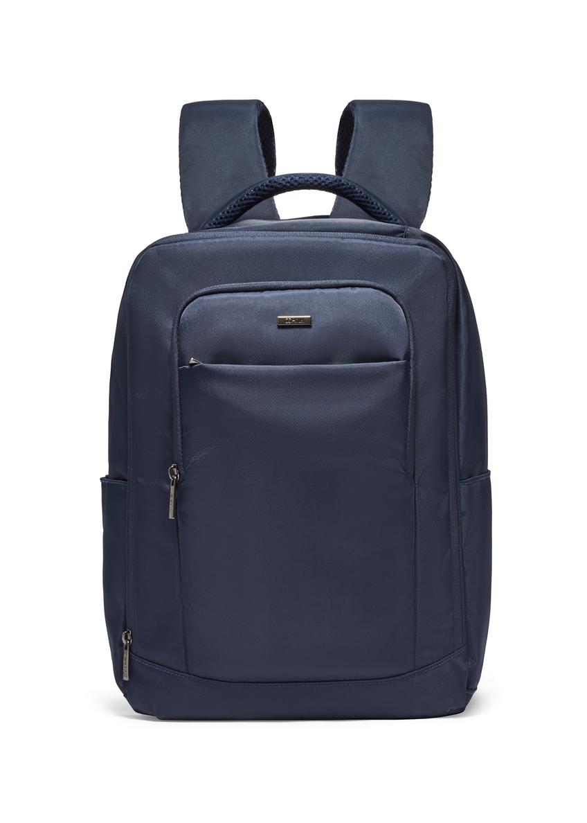 Navy blue airplane backpack PLCMN-0014-7D(Z26), front view of the product on a light background.
