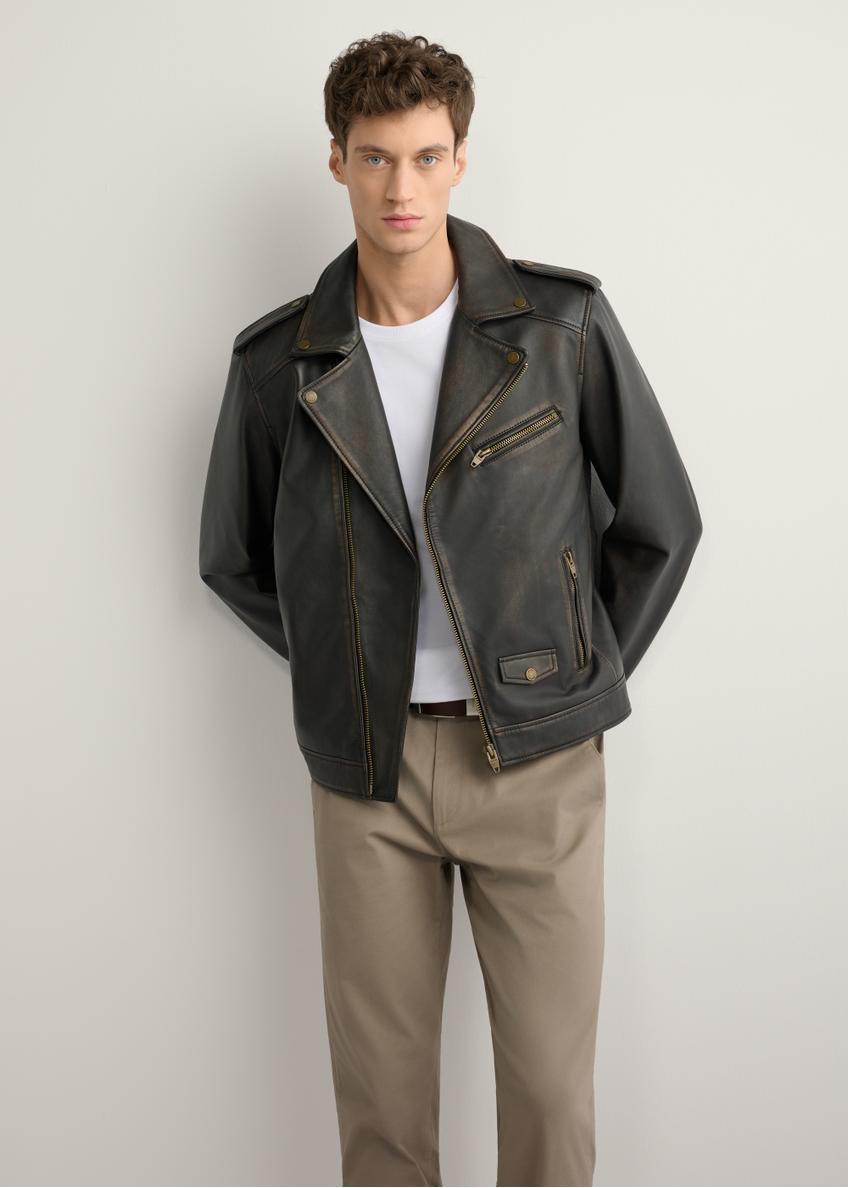 Men's leather biker jacket KURMS-0395-99(W26)