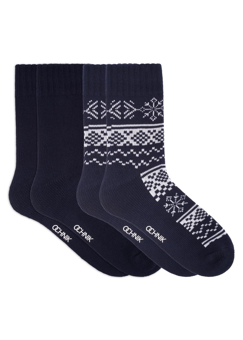 Two-pack of men's winter socks ZESMT-0070-7D(Z26), front view of the set on a white background.