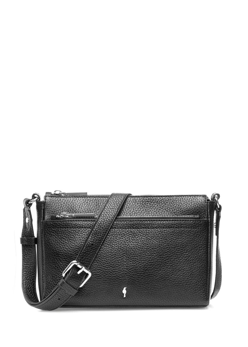 Black leather women's handbag TORES-0982D-99(Z25), front product view on white background.