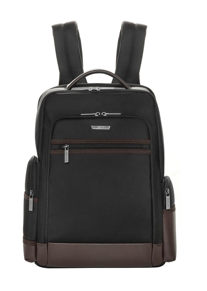 Black large men's backpack TORMN-0435-9J(Z26) - front product view, on white background.