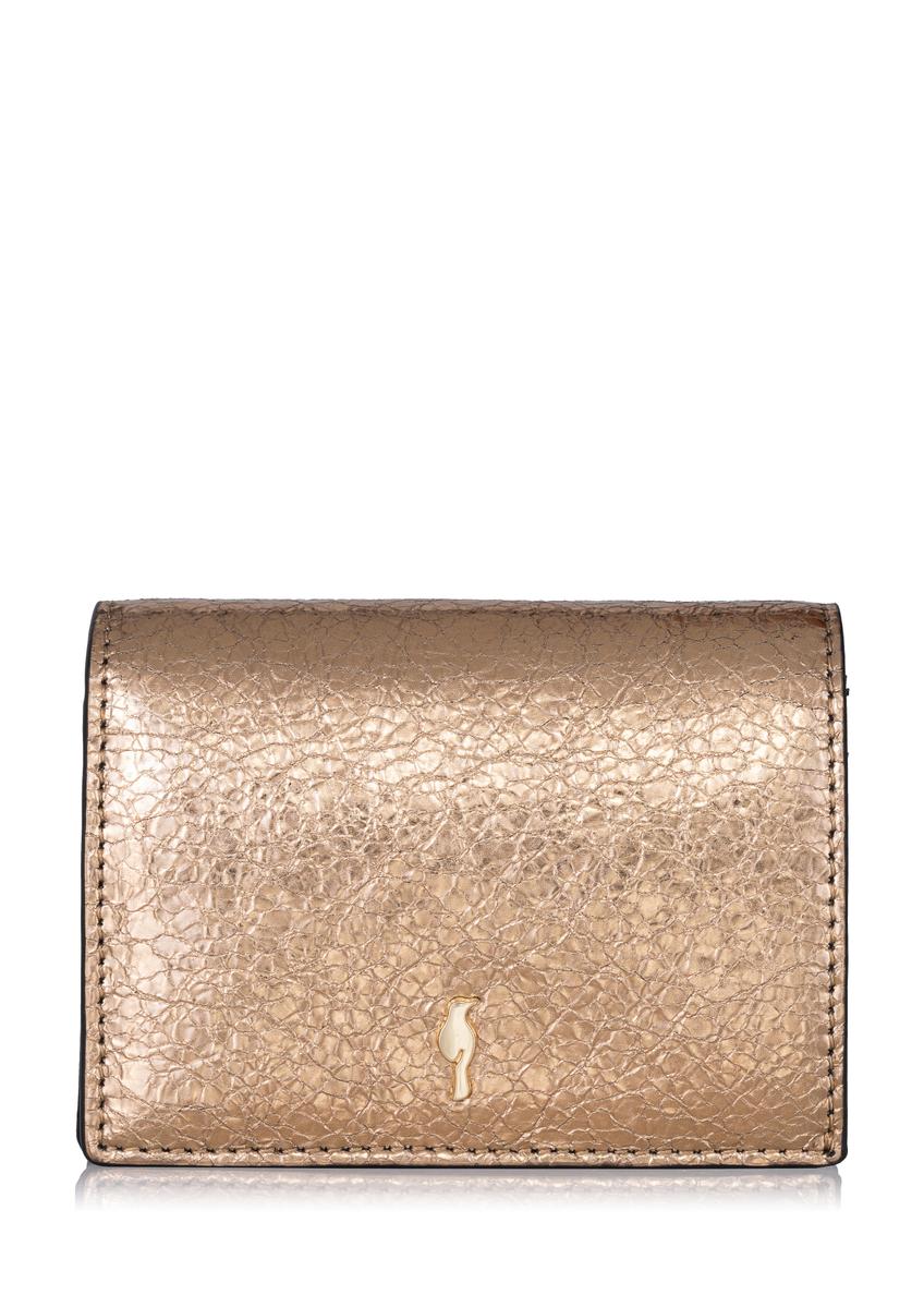 Women's small gold leather wallet PORES-0878-28(Z23)-08