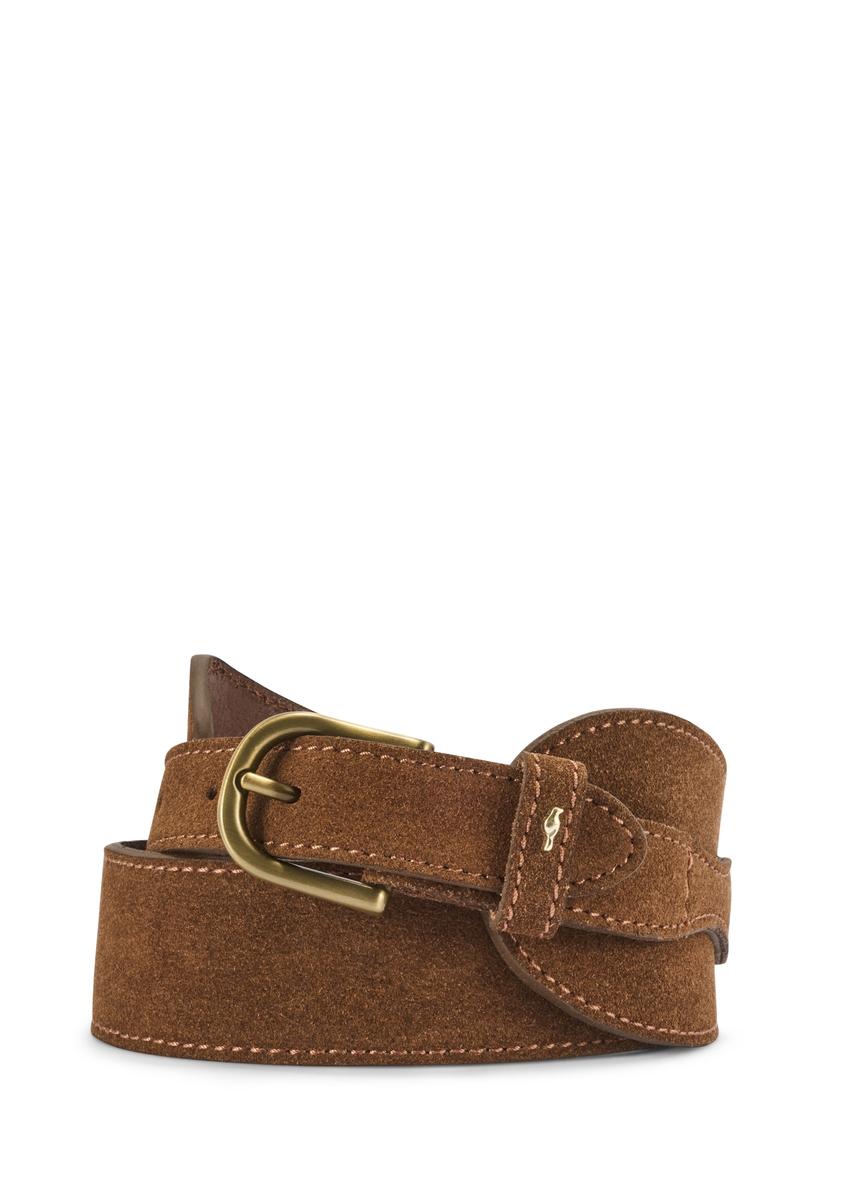 Brown suede women's belt PASDS-0330-89(Z25)