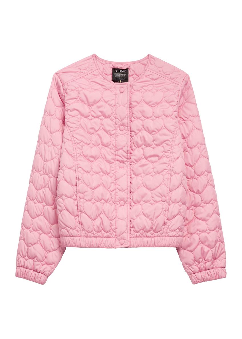 Pink women's quilted jacket KURDT-0630-5B(W26)