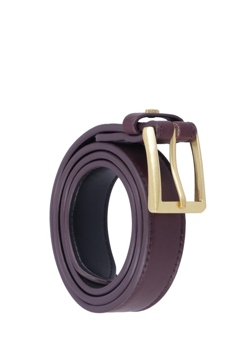 Burgundy women's leather belt PASDS-0346-4D(Z26)