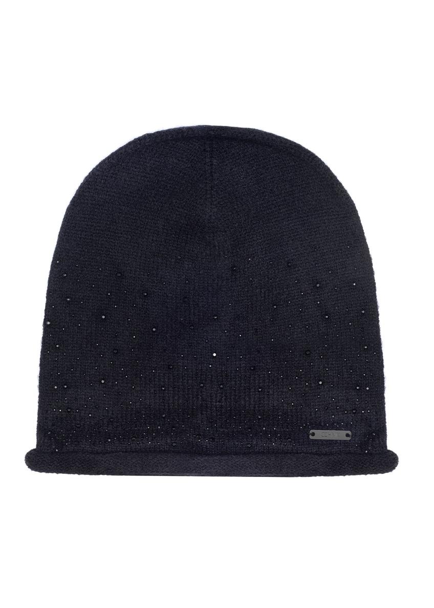 Women's black winter hat CZADT-0168-99(Z24)