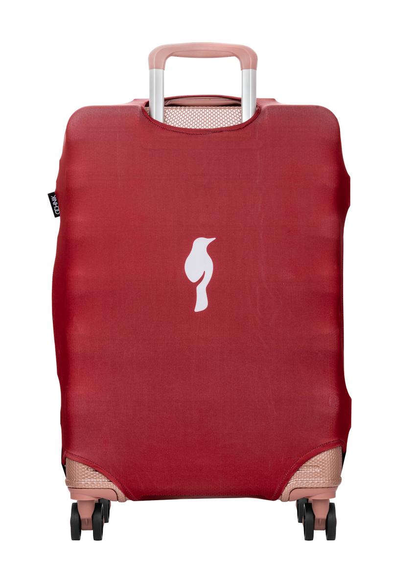Red cover for a medium suitcase with logo AW-013-0002-4B-M(W26)