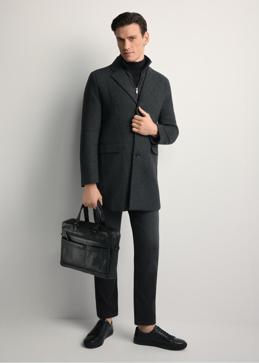 Black leather men's briefcase TORMS-0415A-99(Z25)