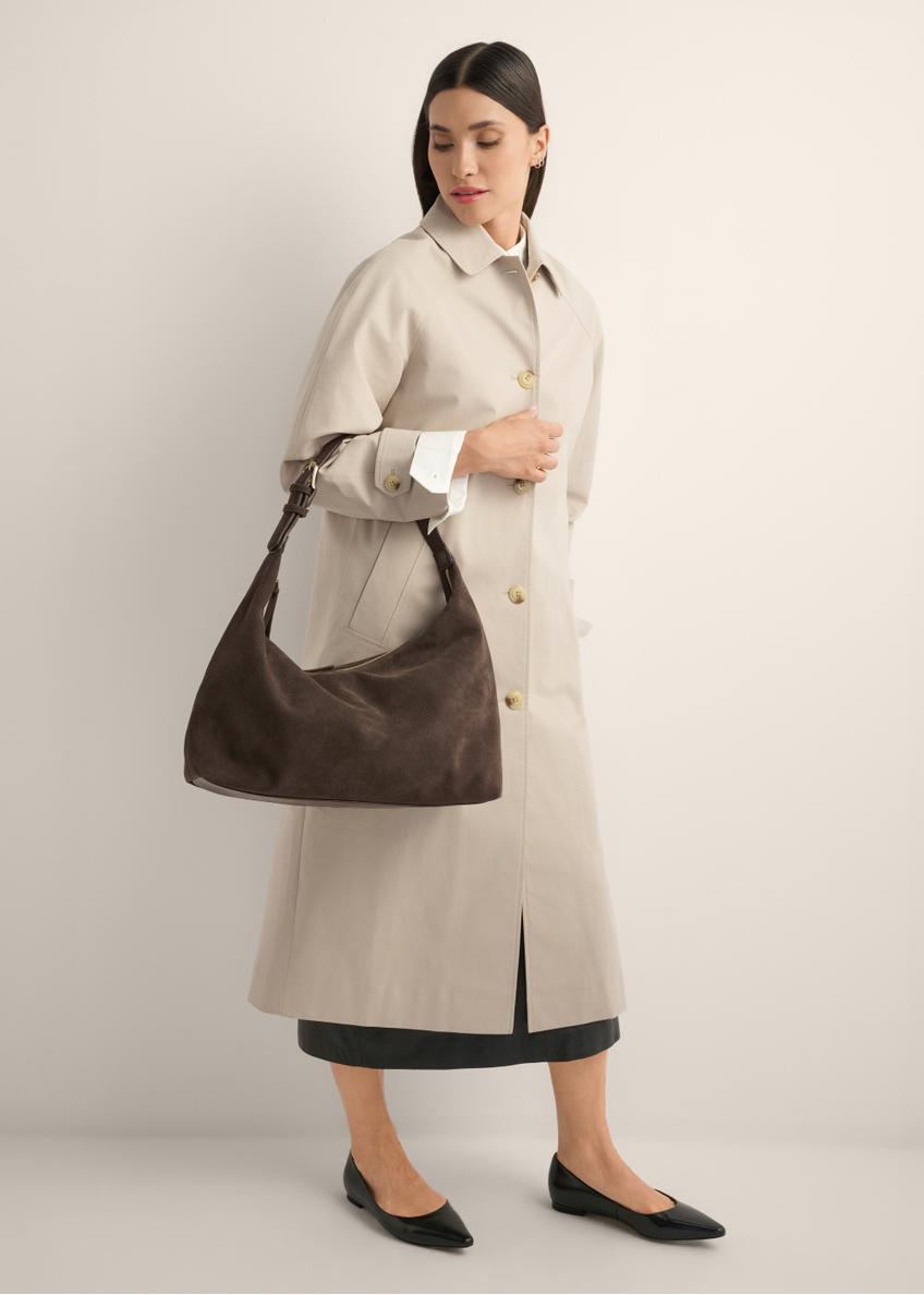 Brown suede handbag TORES-1404-1I(Z26)