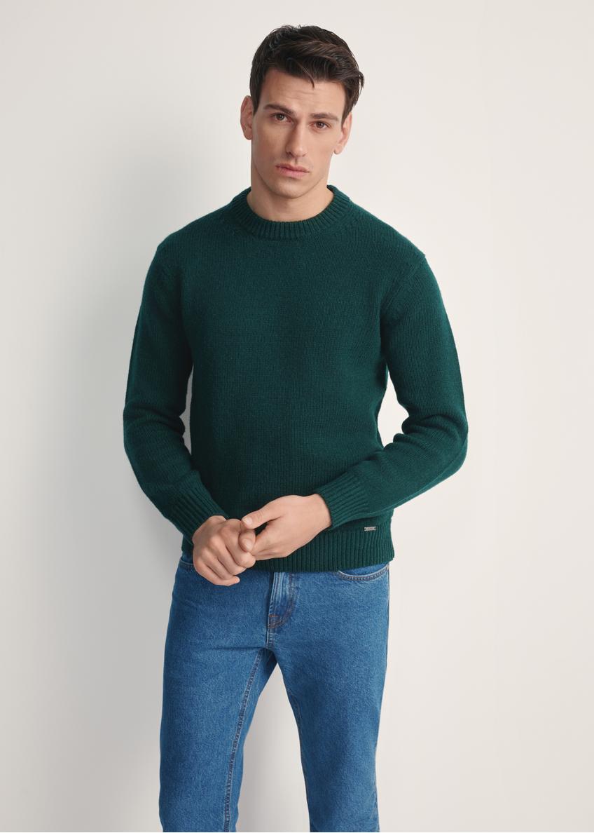 Men's dark green wool sweater SWEMT-0172-54(Z25)