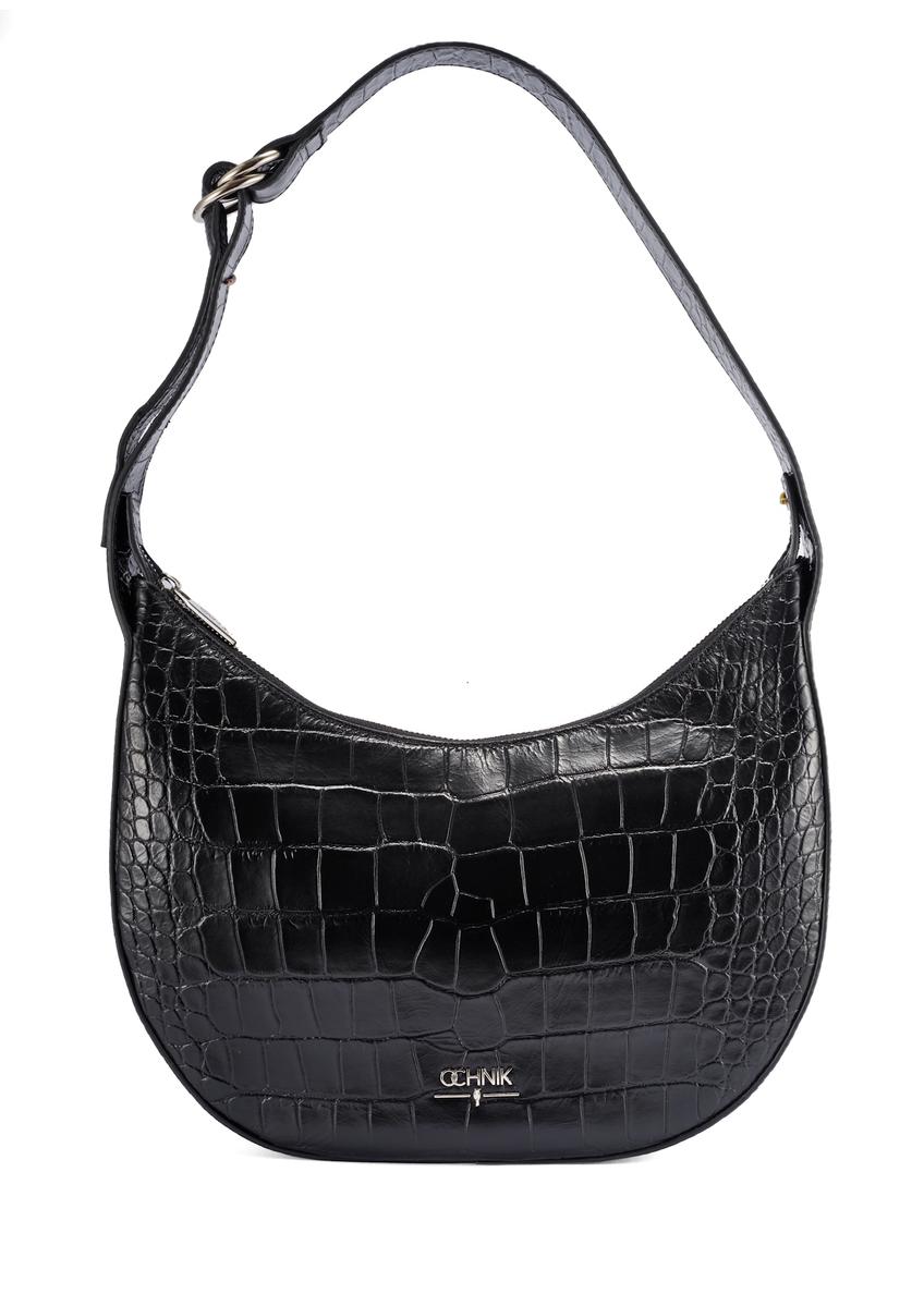 Black croco leather handbag TORES-1172-99(Z25)