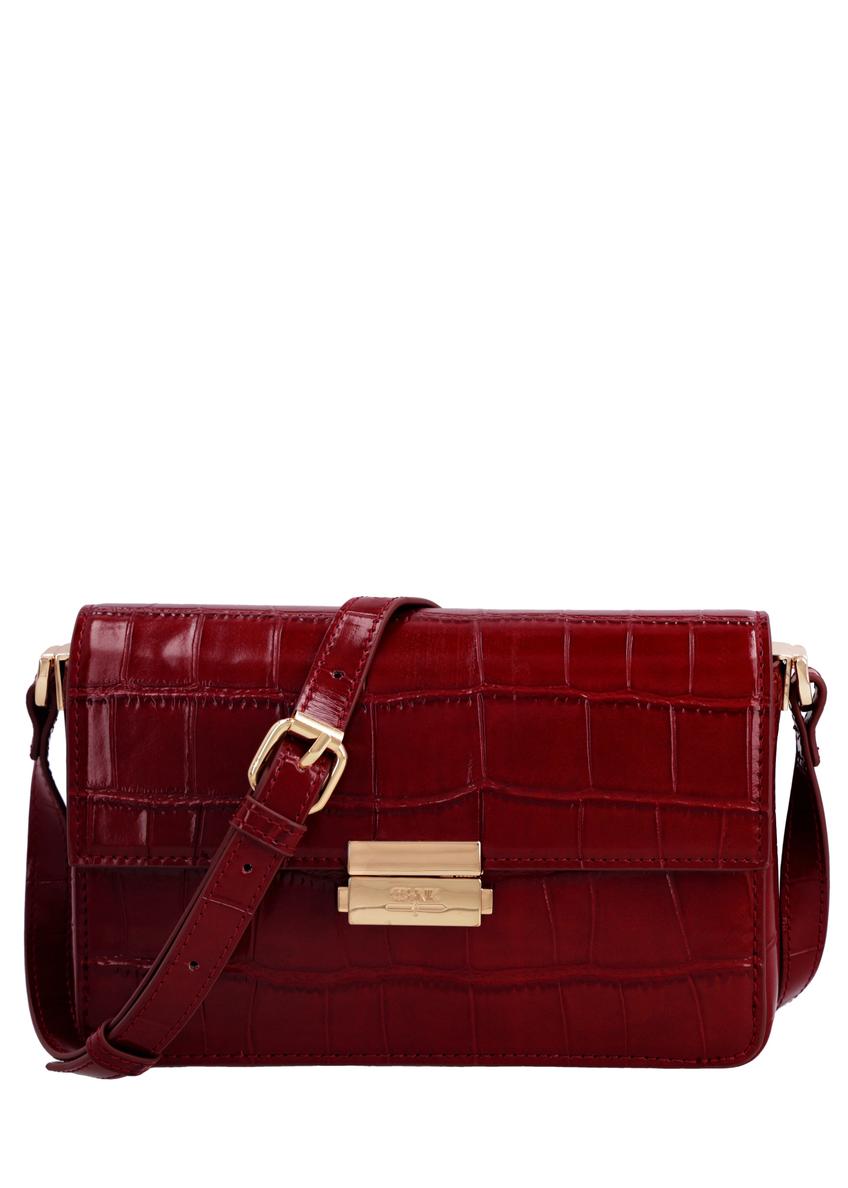 Elegant red women's handbag TOREC-1251-4C(Z26), front product view on white background.