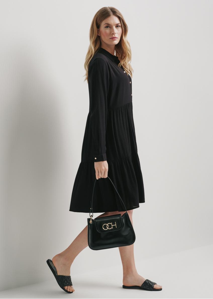 Black leather shoulder bag TORES-0995-99(W24)