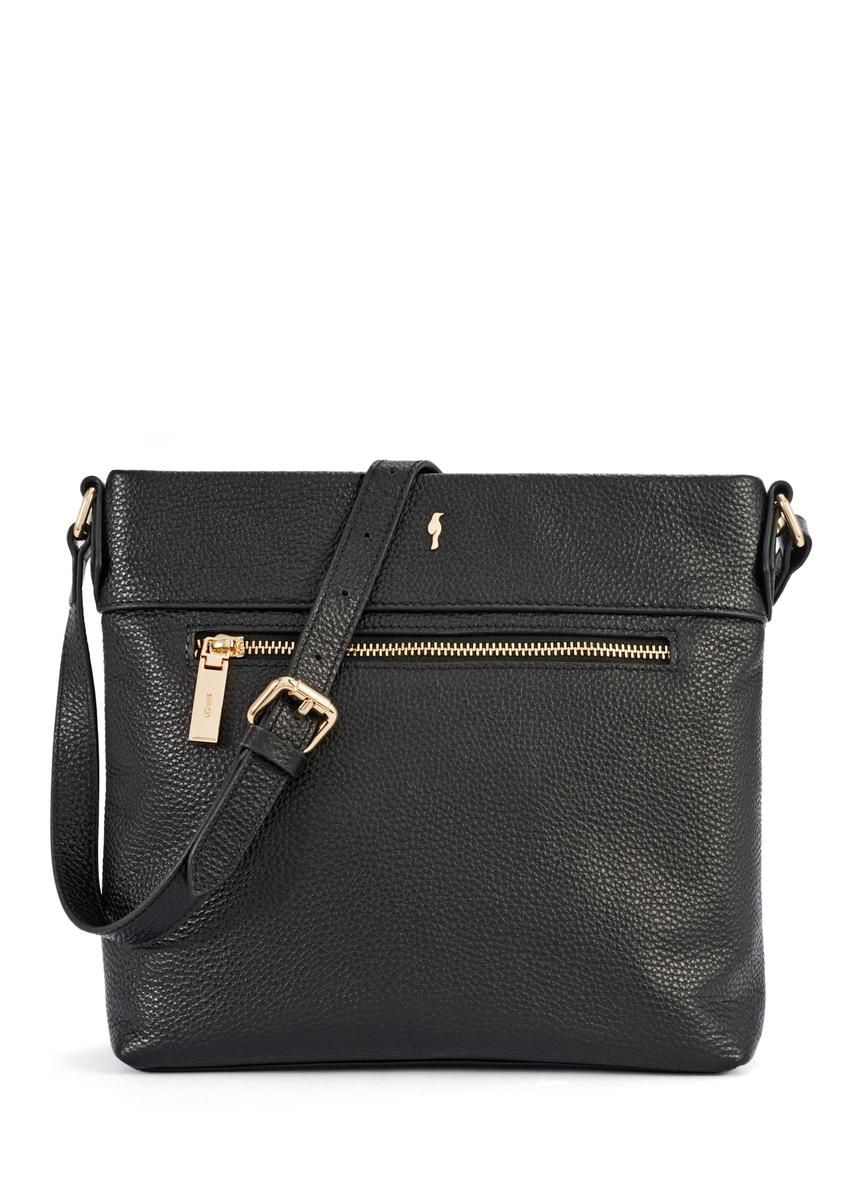 Black leather women's messenger bag TORES-1151-99(Z25)