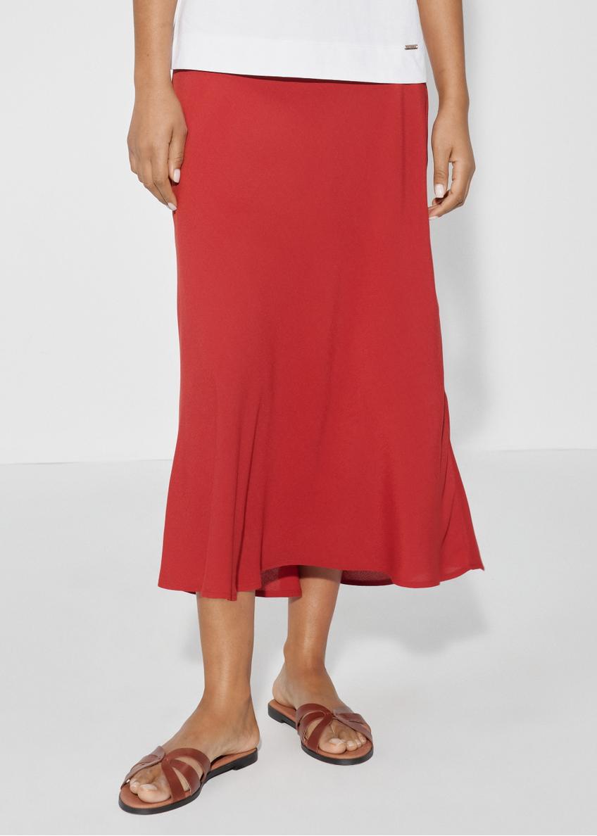 Women's red flared skirt SPCDT-0073-85(W23)-01