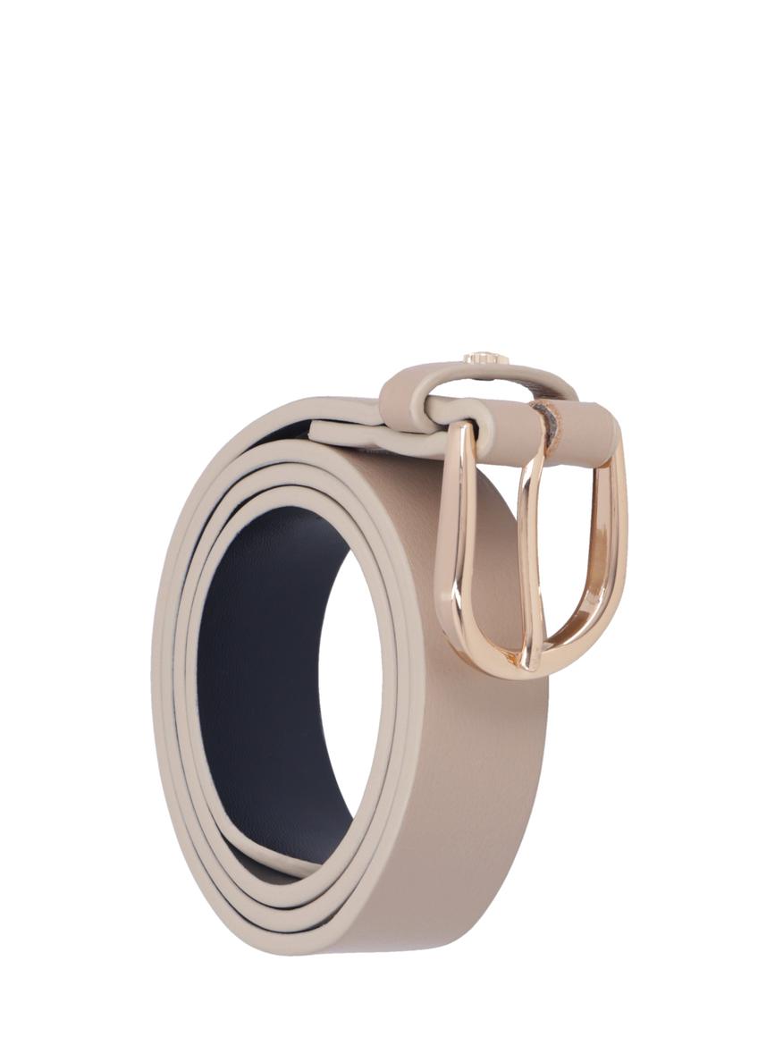 Beige leather women's belt PASDS-0345-1B(Z26)