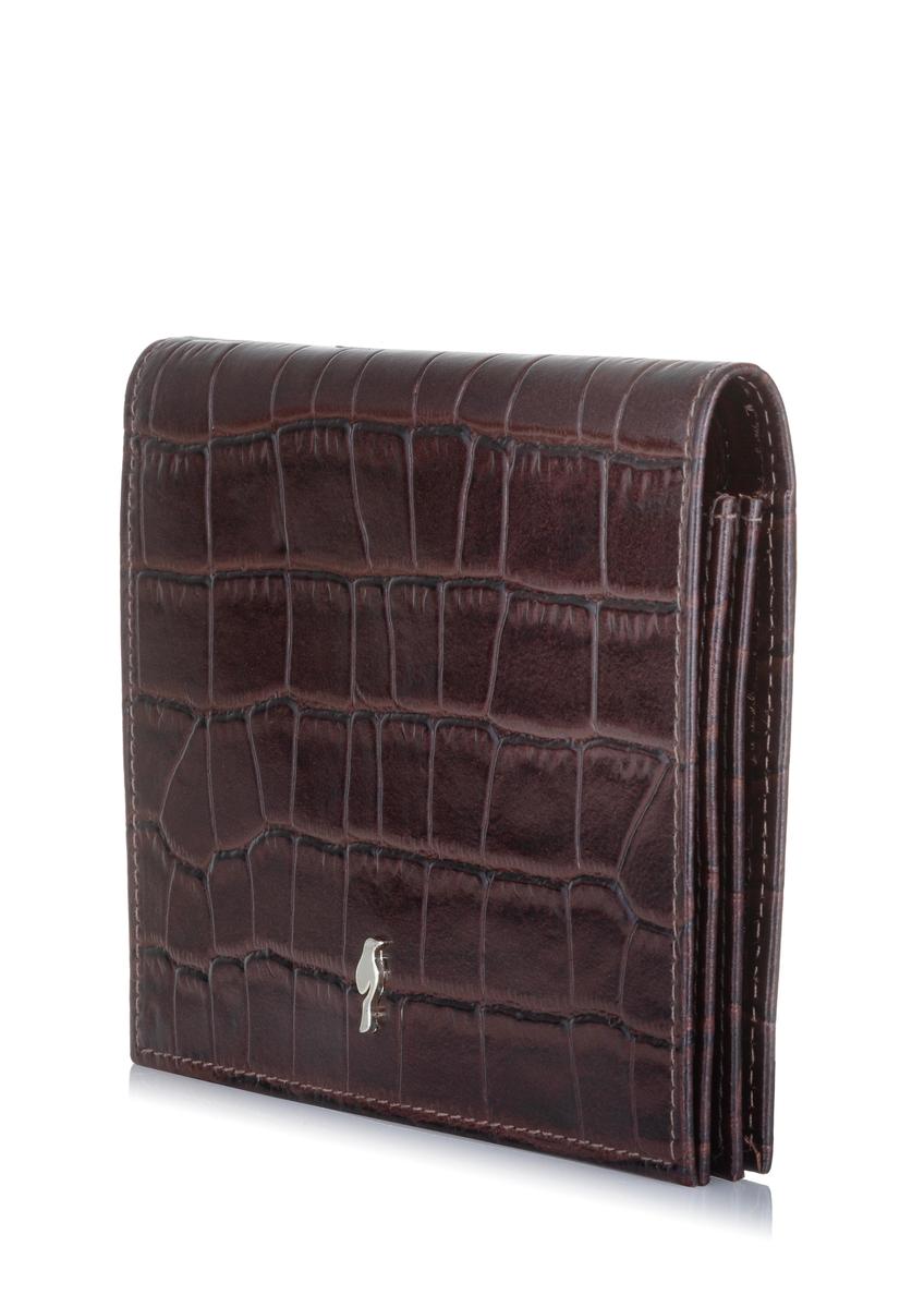 Women's small brown croco wallet PORES-0846-89(W23)