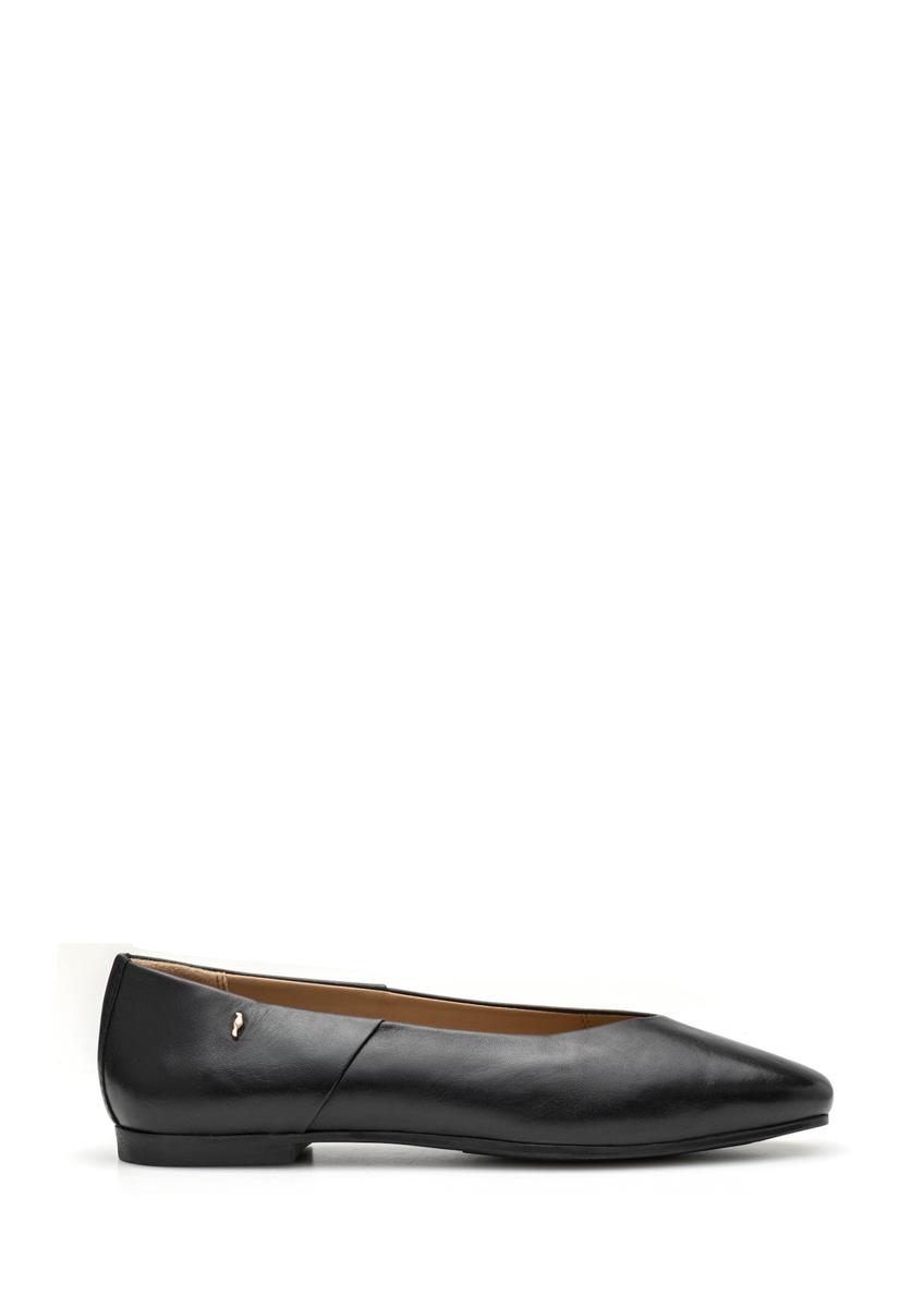 Women's black leather ballet flats BUTYD-1250-99(W26)