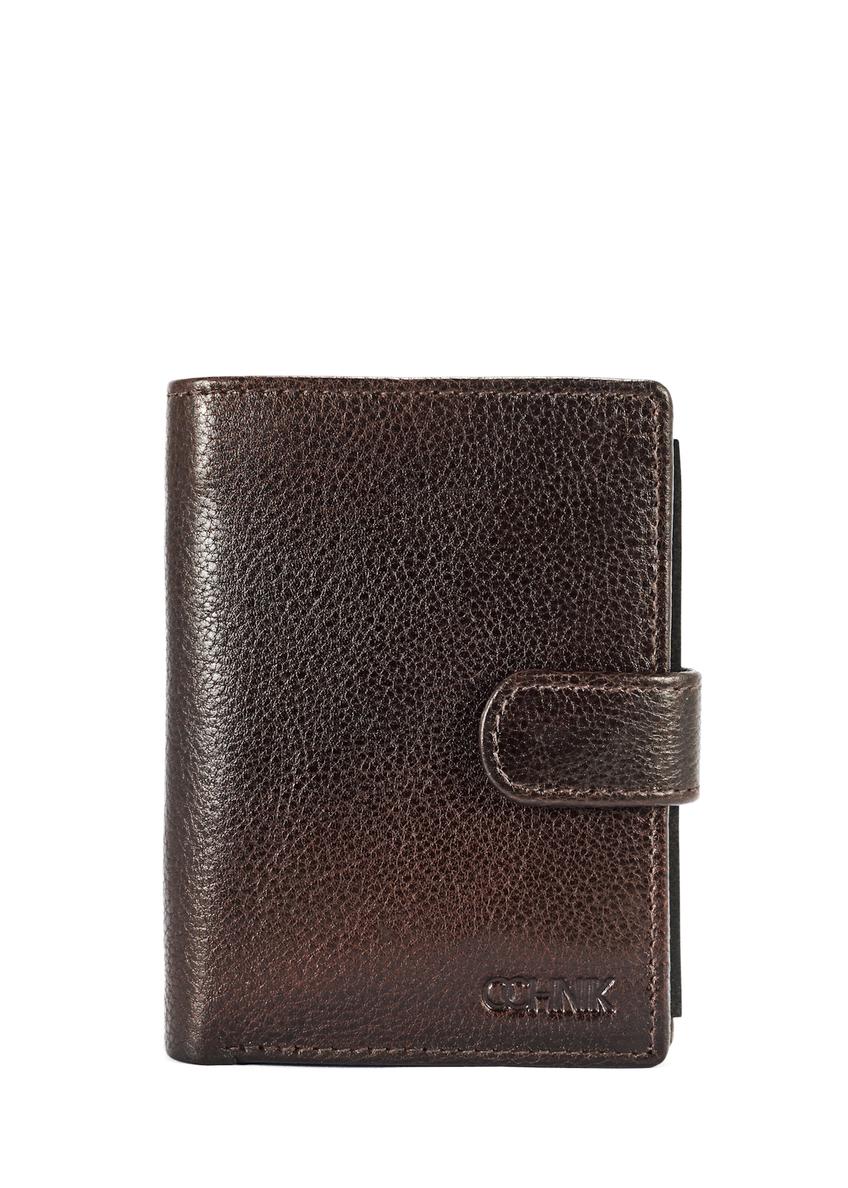 Brown leather small men's wallet PORMS-0653-89(W25)