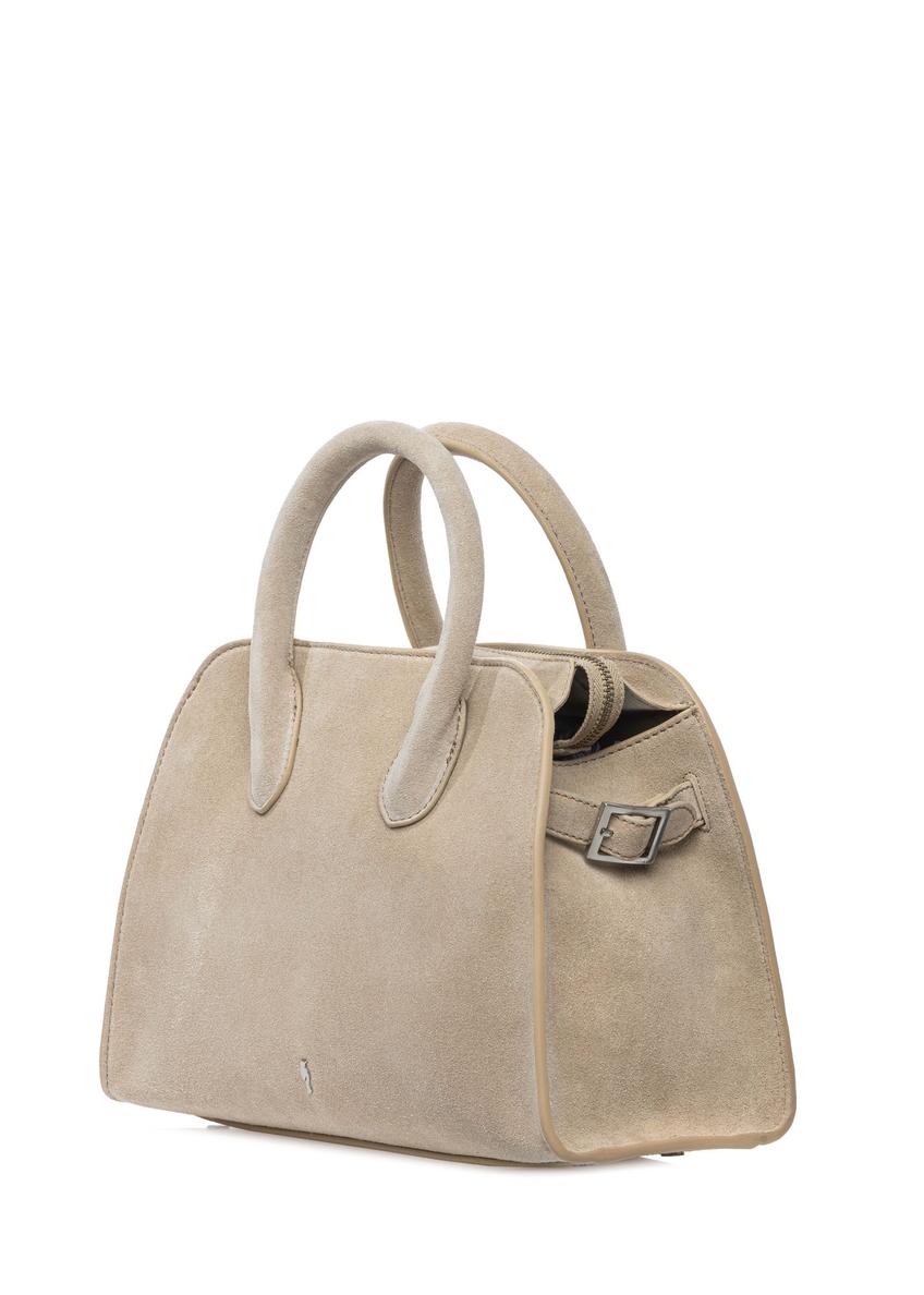Cream suede women's handbag TORES-1295-0B(W26)