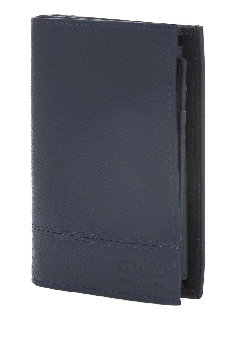 Navy blue leather men's wallet PORMS-0022B-69(W25)