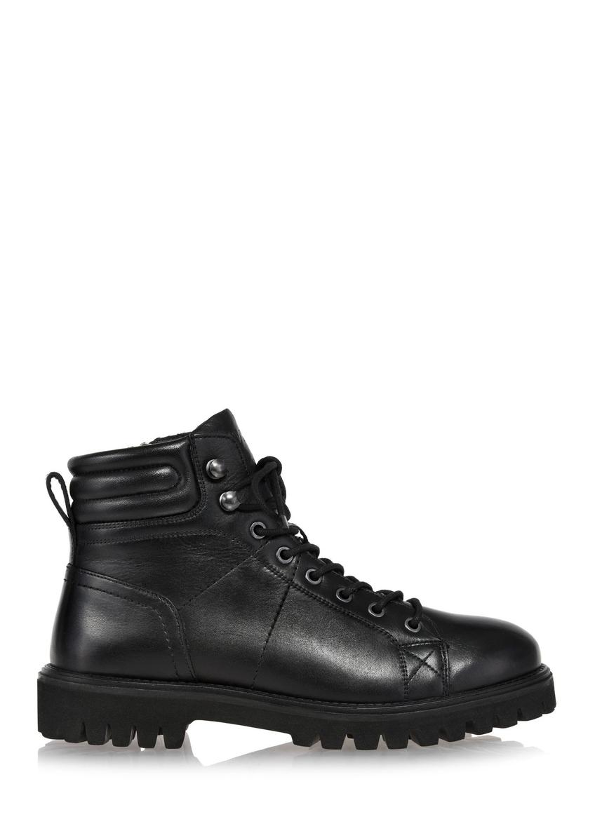 Black leather men's boots BUTYM-0472-99(Z24)-01