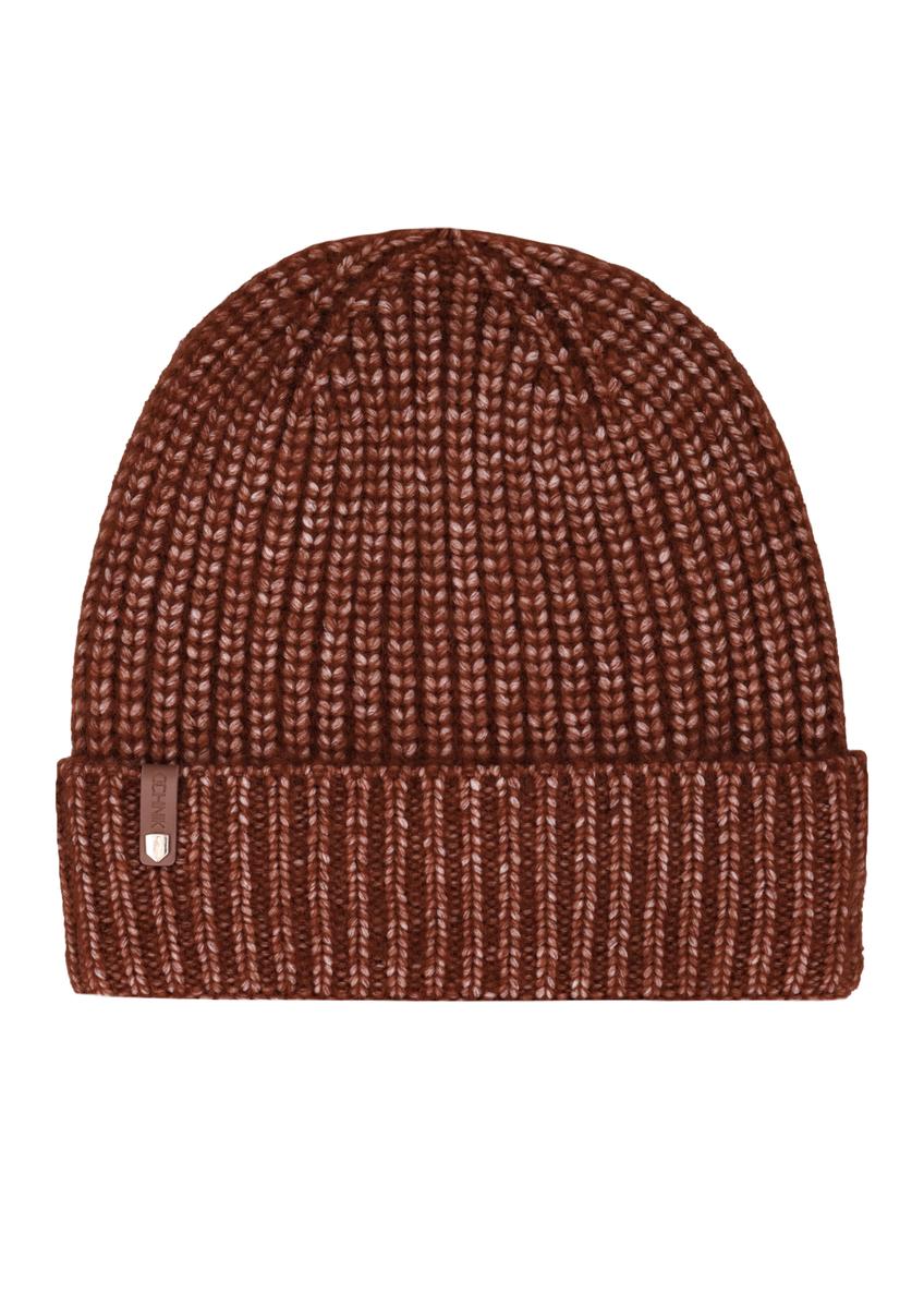 Brown women's wool blend hat CZADT-0208-1H(Z26), front product view on white background.