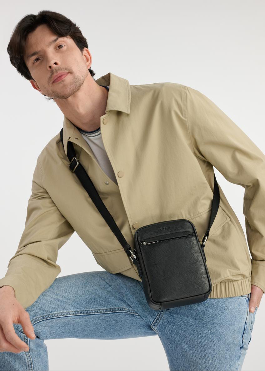 Leather black men's bag TORMS-0451-99(W25)