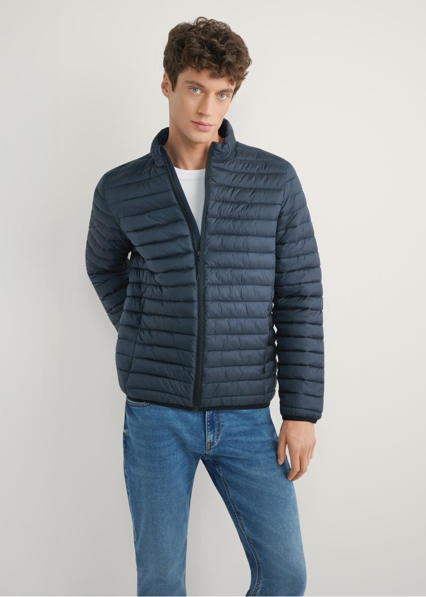 Navy blue men's quilted jacket KURMT-0421-7D(W26)