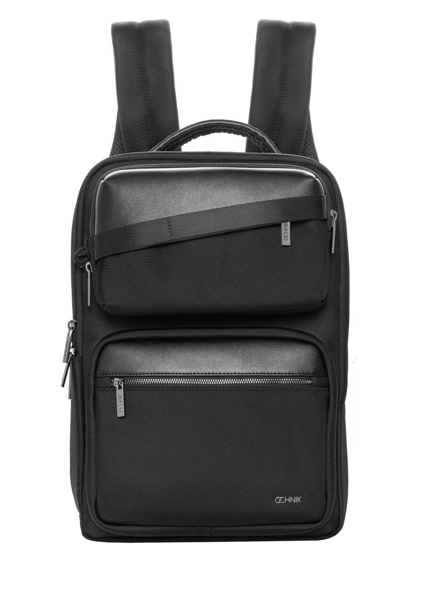 Black men's backpack with a pouch TORMN-0442-99(Z26)