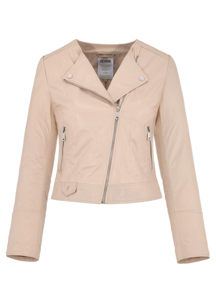 Women's Beige Leather Ramones KURDS-0273-1365(KS)