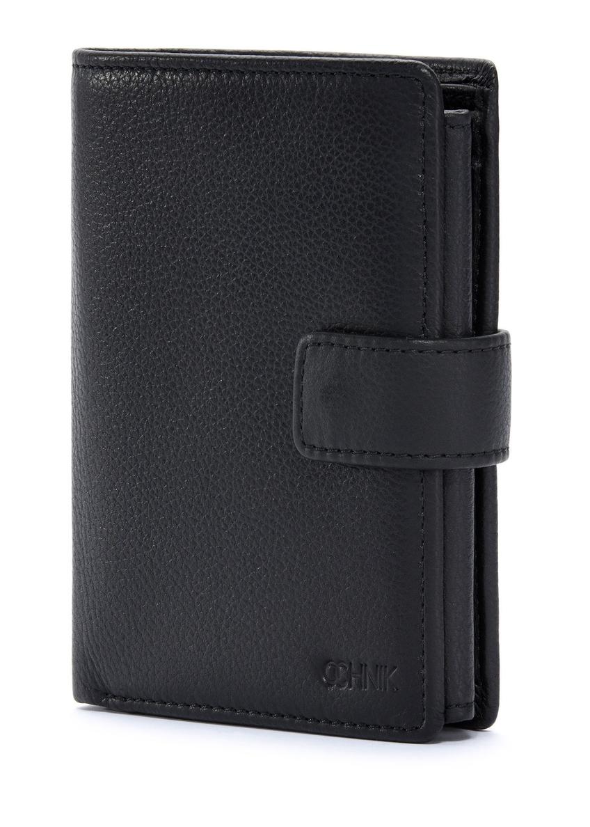Men's leather wallet in black PORMS-0630A-9I(W26)