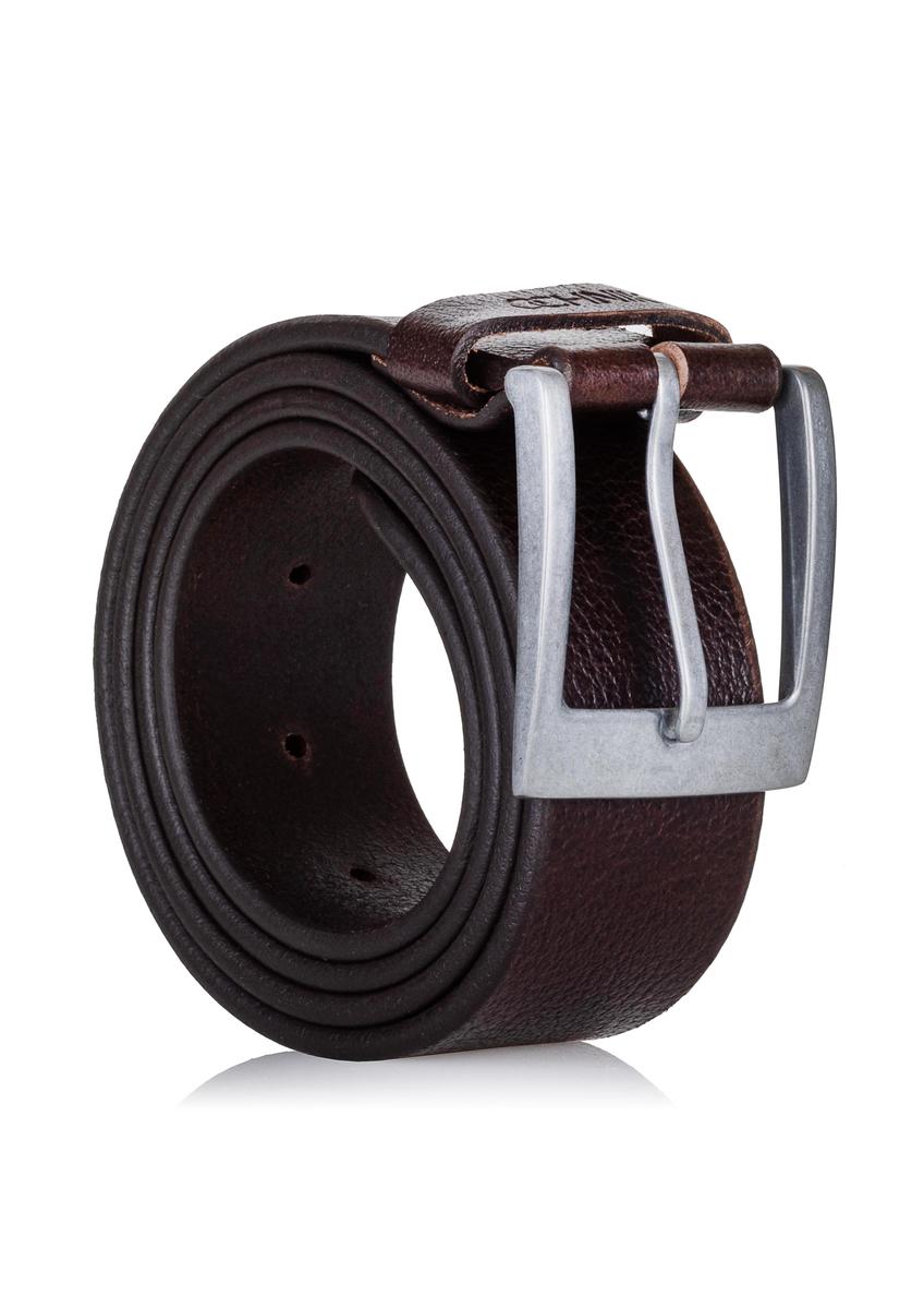 Men's brown leather belt PASMS-0245-89(Z23)