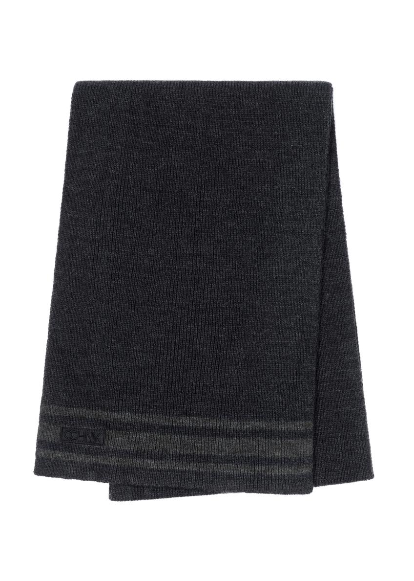 Men's graphite winter scarf SZAMT-0075-95(Z23)-02