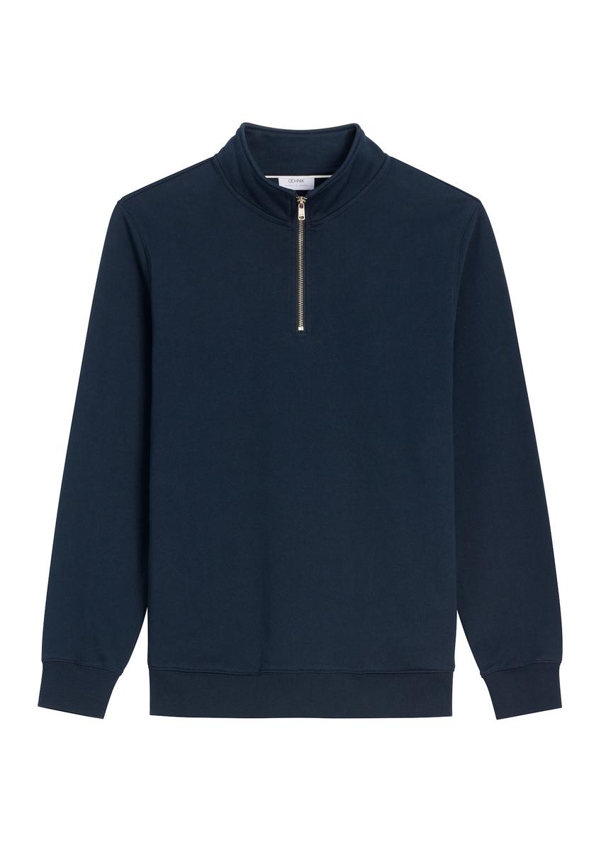 Navy blue knitted men's sweatshirt BLZMT-0084-7E(Z26)
